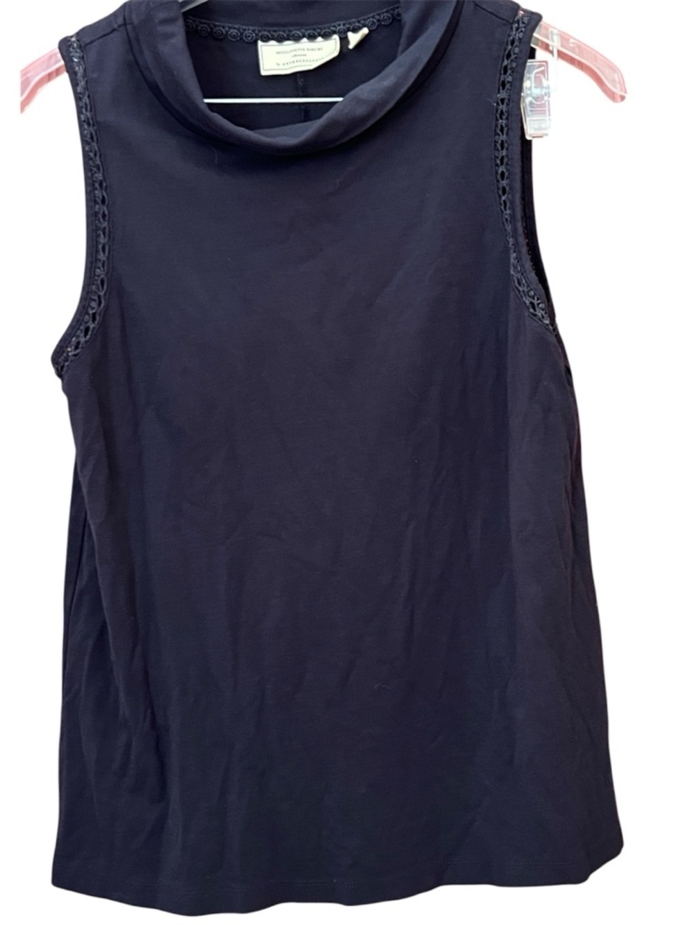 Anthropologie Black Sleeveless Cowl Neck Tank